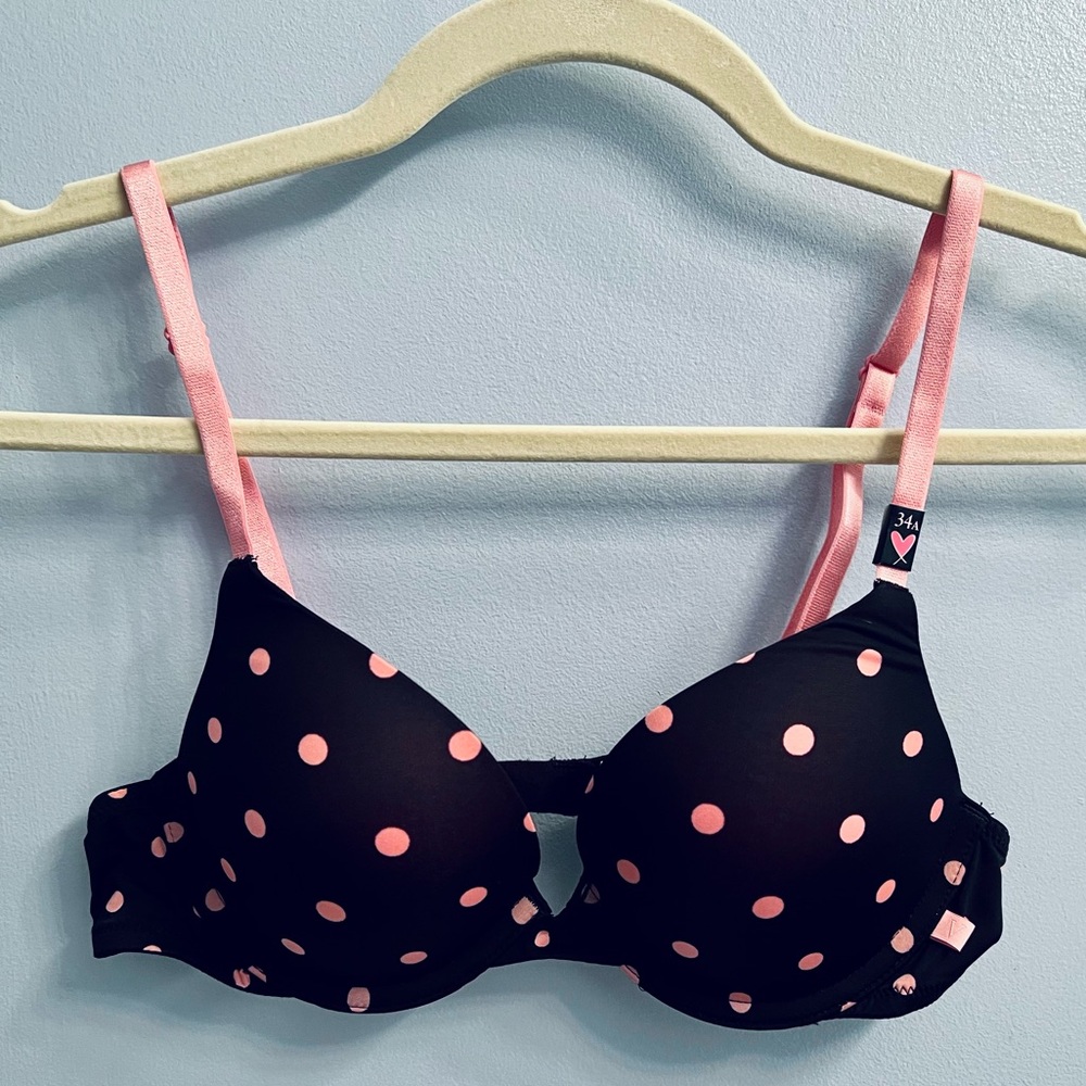 NWT Victoria’s Secret Sexy Tee push-up bra 34A black/pink